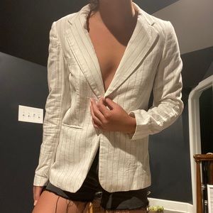 Super cute striped cream blazer